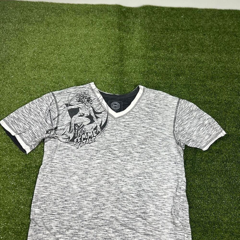 Dc-comics Women's Grey and White T-shirt
